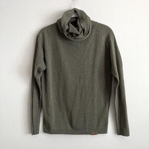 Ariat Womens Cowl Neck Sweater Size Small Green Cotton Equestrian Preppy Classic